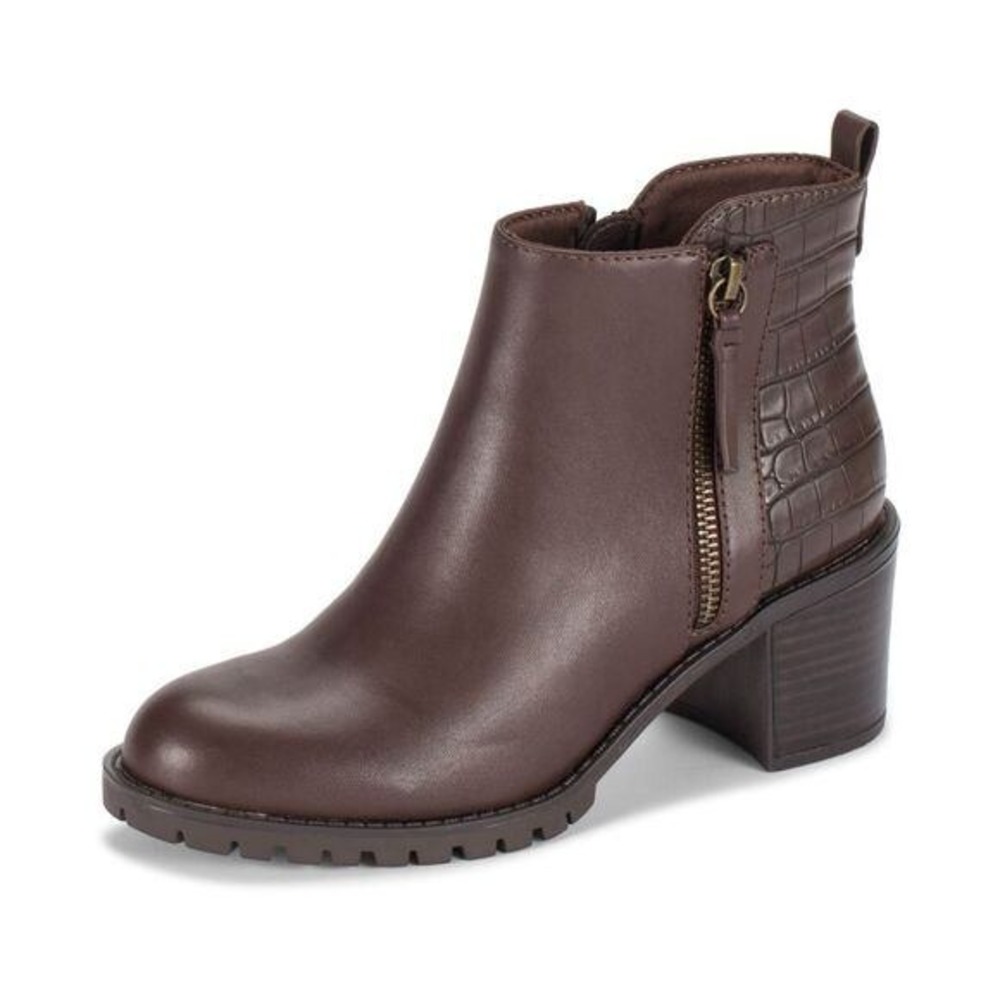 Baretraps Haile Chunky Heel Ankle Boot Bootie Size 9.5‎ Croc Embossed NEW